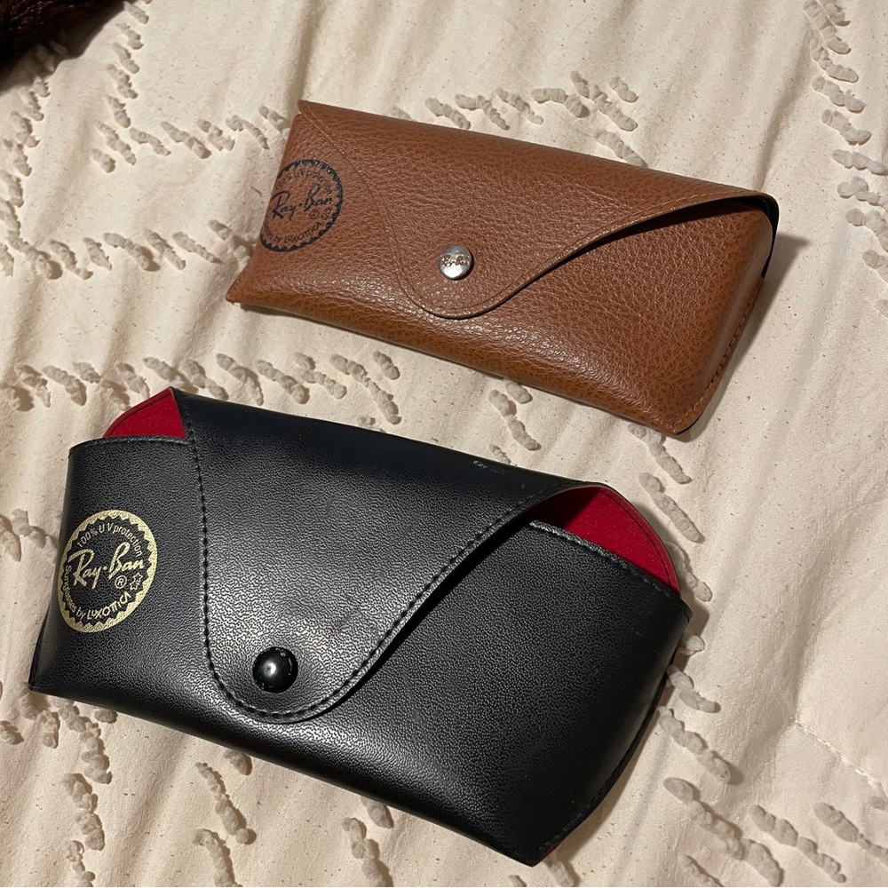 Ray-Ban Leather Cases Brown and Black - Sold together